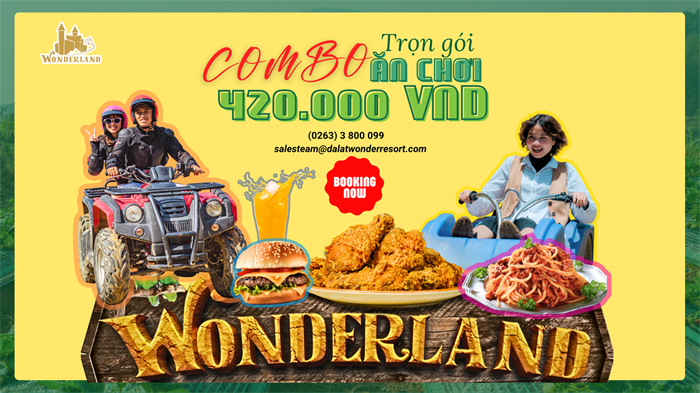 TRẢI NGHIỆM GẦN 30 TRÒ CHƠI + ĂN NGON NO BỤNG – CHỈ 420.000 VNĐ TẠI ĐÀ LẠT WONDERLAND 🎢🍔🍗